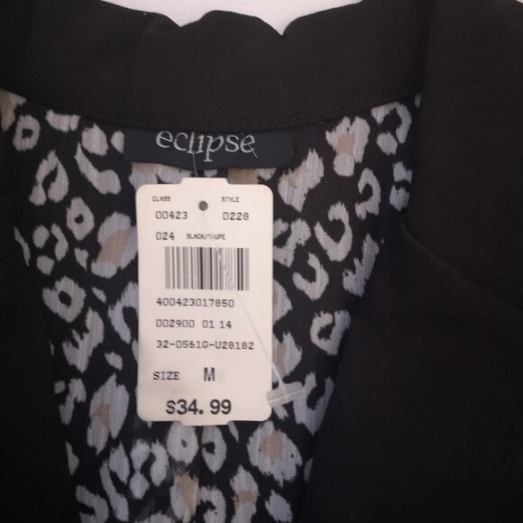 NWT Eclipse Ladies Size Medium Black Fitted Fully Lined Blazer - Picture 3 of 11